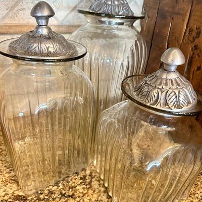 Clear glass Canister set
