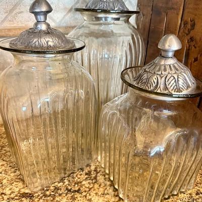 Clear glass Canister set