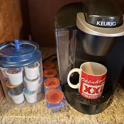 Keurig, coffee maker , coffee pods, OU mug