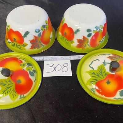 Graniteware Enamelware Covered Bowls