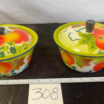 Graniteware Enamelware Covered Bowls