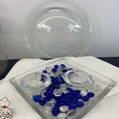 Gallon Glass Beverage Jug, candy dish, table cloth and more!