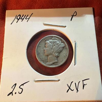 1944 P MERCURY DIME XVF SILVER