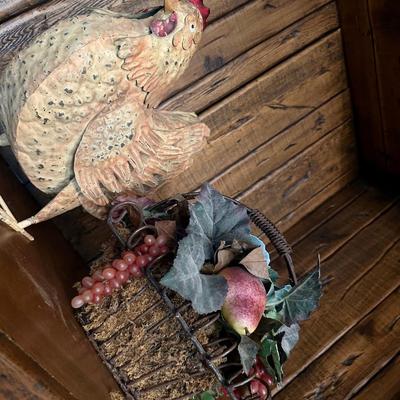 Chicken and basket decor