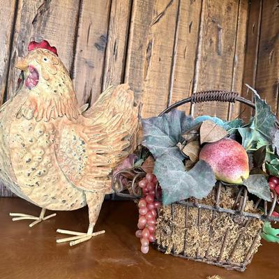 Chicken and basket decor