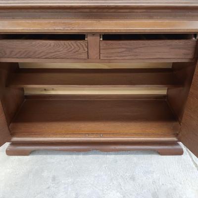 Antique Oak Bookcase / Display cabinet with under storage - MCM