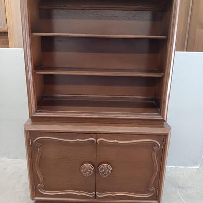 Antique Oak Bookcase / Display cabinet with under storage - MCM
