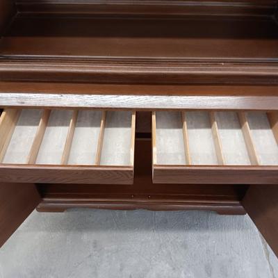 Antique Oak Bookcase / Display cabinet with under storage - MCM
