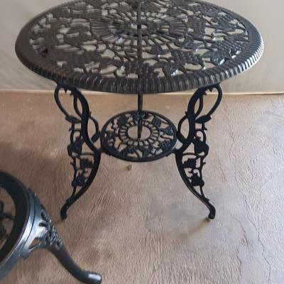 3 Piece Bistro Set, Outdoor Patio Set, Anti-Rust Cast Aluminum Bistro Table Set