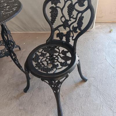 3 Piece Bistro Set, Outdoor Patio Set, Anti-Rust Cast Aluminum Bistro Table Set