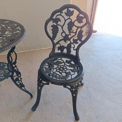3 Piece Bistro Set, Outdoor Patio Set, Anti-Rust Cast Aluminum Bistro Table Set