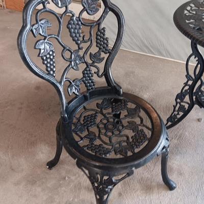 3 Piece Bistro Set, Outdoor Patio Set, Anti-Rust Cast Aluminum Bistro Table Set