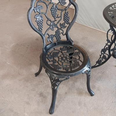 3 Piece Bistro Set, Outdoor Patio Set, Anti-Rust Cast Aluminum Bistro Table Set