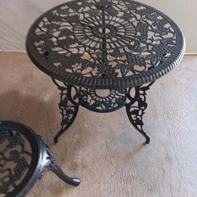 3 Piece Bistro Set, Outdoor Patio Set, Anti-Rust Cast Aluminum Bistro Table Set