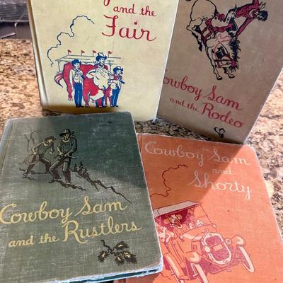 Set of 4 Antique Cowboy Sam books