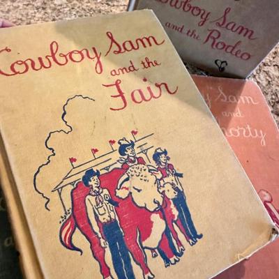 Set of 4 Antique Cowboy Sam books