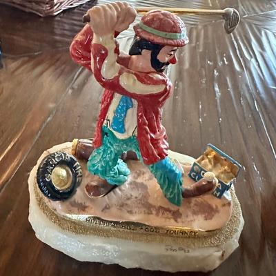 Ron Lee Golfer Clown Figurine