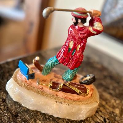 Ron Lee Golfer Clown Figurine