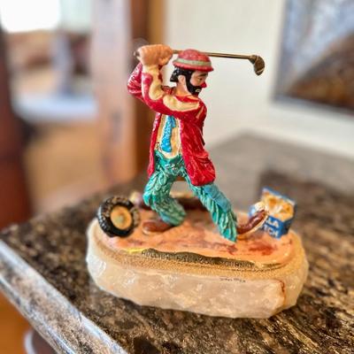 Ron Lee Golfer Clown Figurine