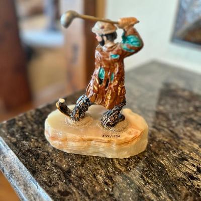 Ron Lee collector golf clown figurine