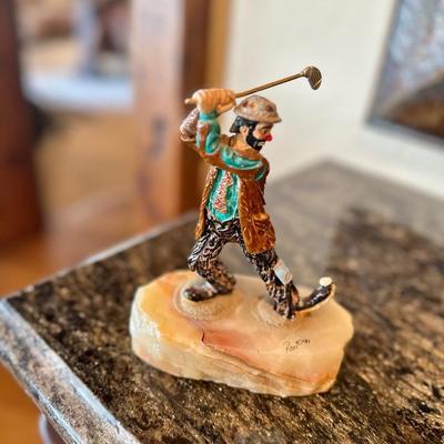 Ron Lee collector golf clown figurine
