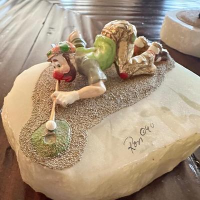 Ron Lee golf clown Figurine