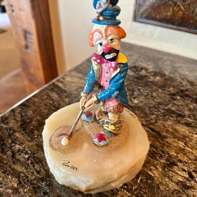 Ron Lee golf clown figurine