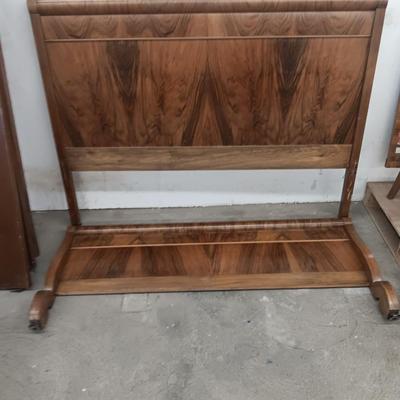 Antique Bed frame - Queen sized bed frame - Headboard Footboard and side rails
