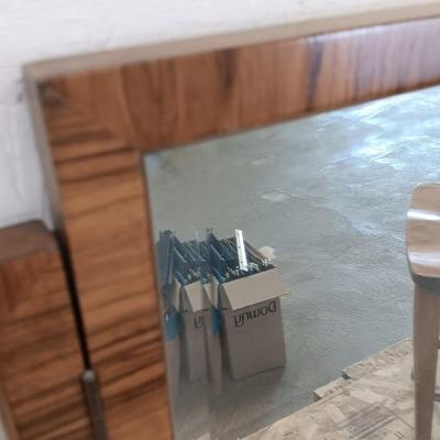 Antique tri folding Vanity mirror and chair