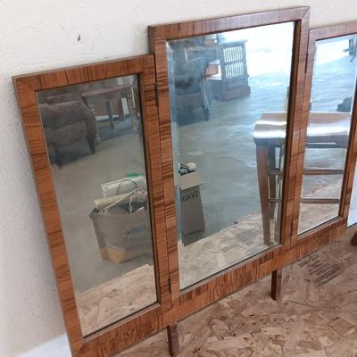 Antique tri folding Vanity mirror and chair