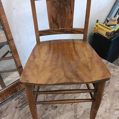 Antique tri folding Vanity mirror and chair