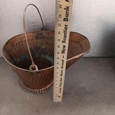 Antique Copper Coal / Ash Bucket with Galvanized tub
