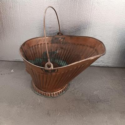 Antique Copper Coal / Ash Bucket with Galvanized tub