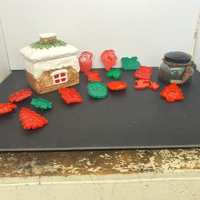 Christmas Cookie Jar, Candle and Cookie Cutters!