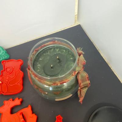 Christmas Cookie Jar, Candle and Cookie Cutters!
