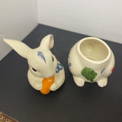 Adorable Lenox “Poppies on Blue” Cookie Bunny Jar and Vases