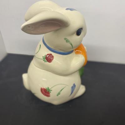 Adorable Lenox “Poppies on Blue” Cookie Bunny Jar and Vases