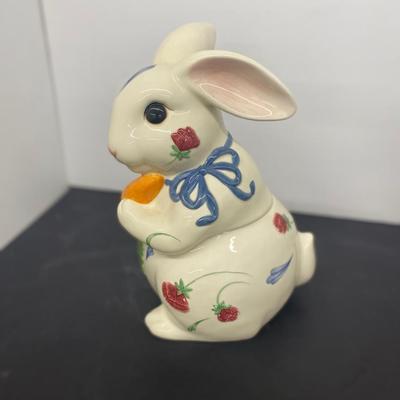 Adorable Lenox “Poppies on Blue” Cookie Bunny Jar and Vases