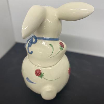 Adorable Lenox “Poppies on Blue” Cookie Bunny Jar and Vases