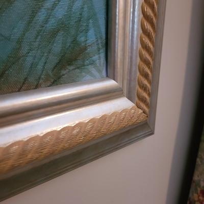 Marsh Bird Scene Framed Painting by Artist Hahn Kim (B1-CE)