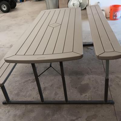 Fold-up Discover Home Products Picnic table with adjustable benches