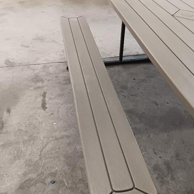 Fold-up Discover Home Products Picnic table with adjustable benches