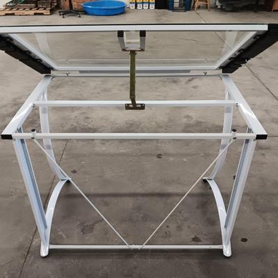 Metal framed glass topped Artist's desk - Easel top Desk - lifts and slants!