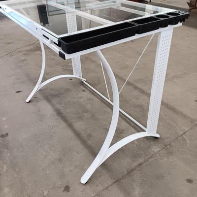 Metal framed glass topped Artist's desk - Easel top Desk - lifts and slants!