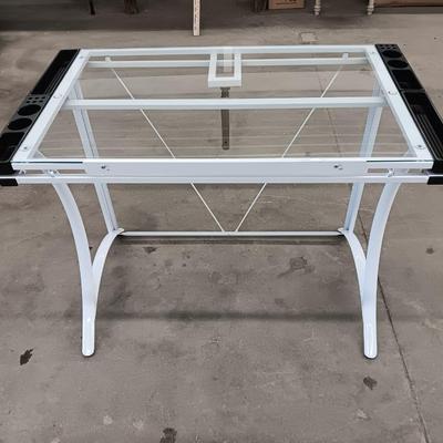 Metal framed glass topped Artist's desk - Easel top Desk - lifts and slants!