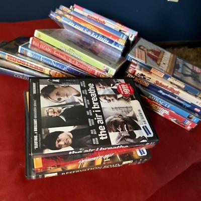 Movie poster The Godfather and collection of DVDs and 2 floor pillows