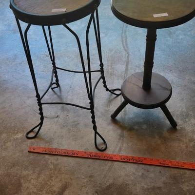 Two Antique Beautiful Stools, Ice Cream Parlor and Goodwood Solid Wood