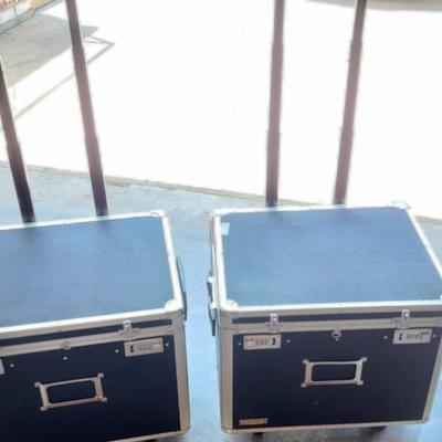 Two Vaultz Locking Mobile Wheelie Chest, Letter/Legal - Black