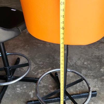 Teo Mid Century Modern Admiral Chrome Corp Burnt Orange Swivel adjustable height Barstool