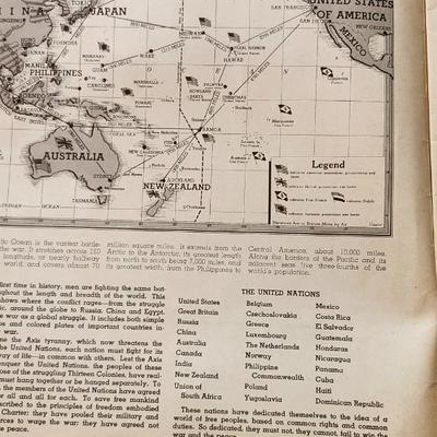 Vintage Book Lot, including 1942 United Nations War Atlas Book and The New Yorker 1950-55 Album